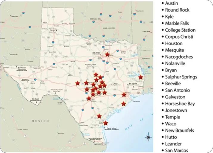TEAM EXPERIENCE ACROSS TEXAS